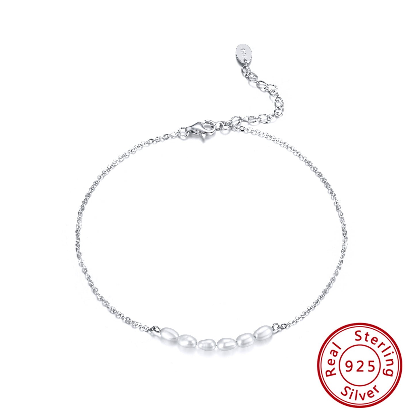 pearl anklet for women, rhodium plated anklet, order online