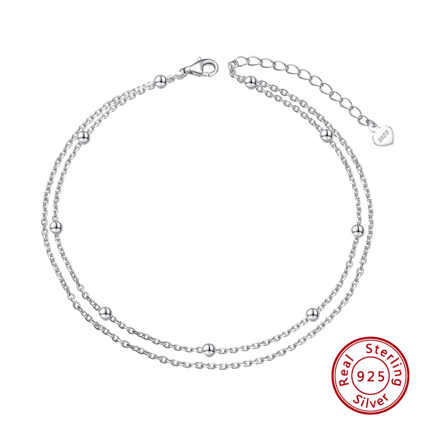 SHINE Rhodium Plated Chain Anklet