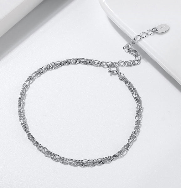 thin silver chain bracelet, chain bracelet for women, thin silver chain bracelet