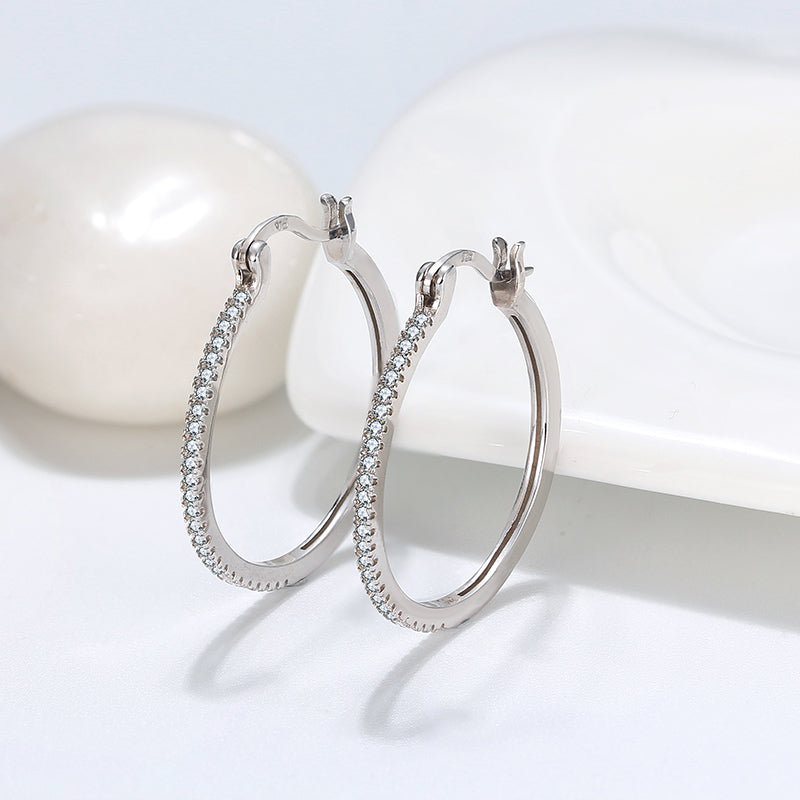 sterling silver crystal earrings, plain silver earrings for women Affordable Women Watch Sets